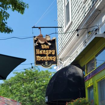 The Hungry Monkey - people sitting at tables under umbrellas - Breakfast & Brunch Near Me - Newport, Rhode Island The Hungry Monkey - people sitting at tables under umbrellas - Breakfast & Brunch Near Me - Newport, Rhode Island