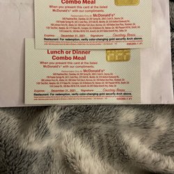 McDonald's - The two expired gift cars