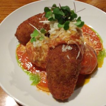 MIX Kitchen & Bar - Meatballs and sausage arancini...yum! - Cocktail Bars Near Me - Ithaca, New York