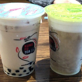 Kung Fu Tea - Regular milk tea + honey oolong milk tea - Coffee & Tea Near Me - Richmond, Texas Kung Fu Tea - Regular milk tea + honey oolong milk tea - Coffee & Tea Near Me - Richmond, Texas
