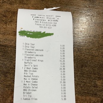 Famous Dave's - Bill - Barbeque Near Me - Fresno, California Famous Dave's - Bill - Barbeque Near Me - Fresno, California