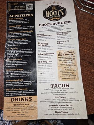 Menu photo 1 Boots Bar & Grill Medora, ND Menu photo 1 Boots Bar & Grill Medora, ND
