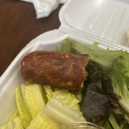 a salad in a styrofoam container a salad in a styrofoam container