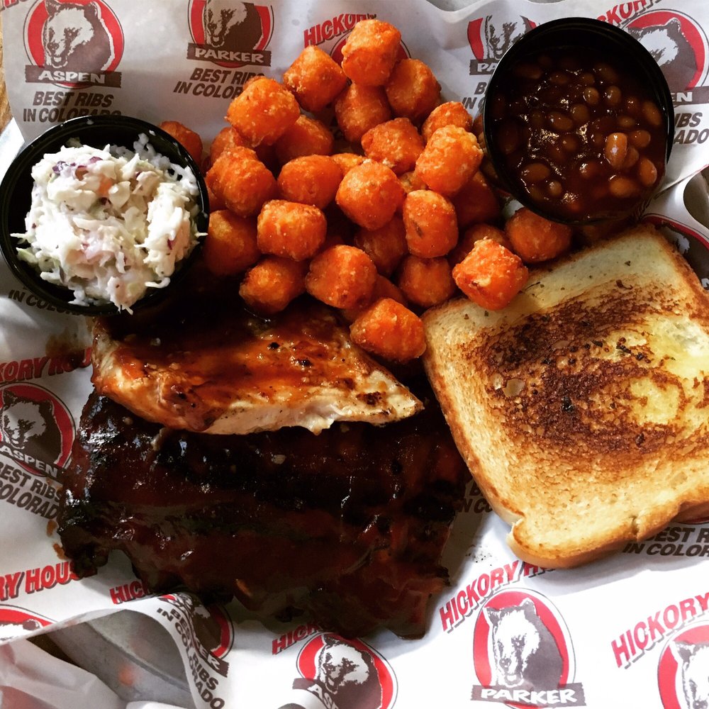 Hickory House Ribs - Sweet potato tots, beans and toast. - Barbeque Near Me - Aspen, Colorado