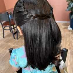 Lilies & Spikes Kids and Teens Hair Salon and Spa - My 2.5 Year Old Daughter after getting a haircut and visiting a restaurant down the street