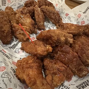 Bonchon South West Las Vegas - Wings - Medium 20 pcs chose the Half and half flavor of soy garlic (top) and spicy - Chicken Wings Near Me - Las Vegas, Nevada Bonchon South West Las Vegas - Wings - Medium 20 pcs chose the Half and half flavor of soy garlic (top) and spicy - Chicken Wings Near Me - Las Vegas, Nevada