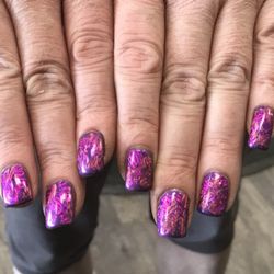 A New Attitude Hair & Nail Salon - Another set of beautiful nails. Used foils.