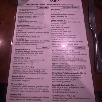 Mario's Table - Menu - Italian Near Me - Chicago, Illinois