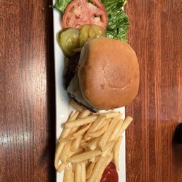 Brewmaster Burger with fries Brewmaster Burger with fries