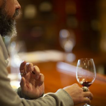 Winery Collective - My husband drinking a cab recommended by Kostas - Wine Tasting Room Near Me - San Francisco, California