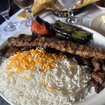 Raffi's Place - Soltani Kebab - 1 grilled beef and 1 ground beef kebab - Middle Eastern Near Me - Glendale, California