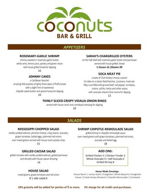 Menu photo 5 Coconuts Bar and Grill Vidalia, LA Menu photo 5 Coconuts Bar and Grill Vidalia, LA