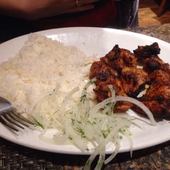 Jibek Jolu - Shashlik chicken and some sort of deliciously-seasoned rice - Russian Near Me - Chicago, Illinois Jibek Jolu - Shashlik chicken and some sort of deliciously-seasoned rice - Russian Near Me - Chicago, Illinois
