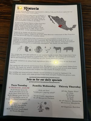 Menu photo 3 Celia's by the Beach San Francisco, CA Menu photo 3 Celia's by the Beach San Francisco, CA