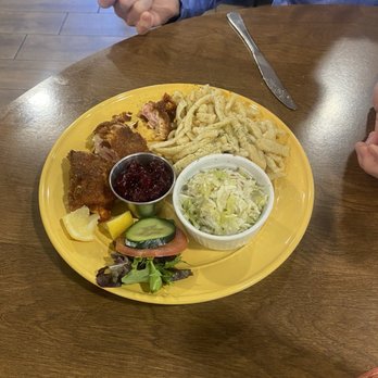 The German Cafe - Schnitzel and spatzle w/ Bavarian coleslaw - German Near Me - Sierra Vista, Arizona The German Cafe - Schnitzel and spatzle w/ Bavarian coleslaw - German Near Me - Sierra Vista, Arizona