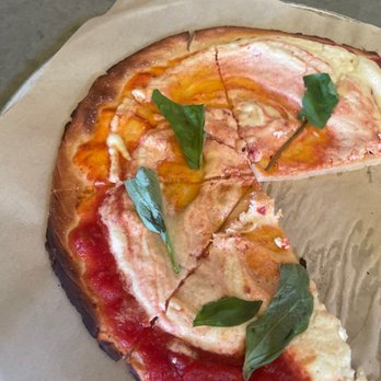 True Food Kitchen - Margherita pizza with gluten free crust and almond ricotta cheese - New American Near Me - San Diego, California True Food Kitchen - Margherita pizza with gluten free crust and almond ricotta cheese - New American Near Me - San Diego, California