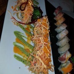 This roll had tempura shrimp in it This roll had tempura shrimp in it