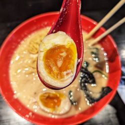Ramen Dojo - 4/8/23: Seasoned ramen egg. Extra $2.50. Pricey, but worth it.