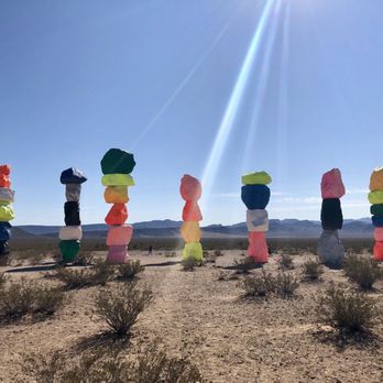 Seven Magic Mountains - I mean I may not be a pro but this picture came out damn good. Peep those rays thanks to Mr. Sun. - Public Art Near Me - Las Vegas, Nevada