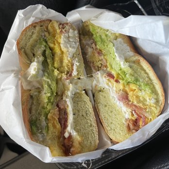 Bonjour Bagel Cafe - Breakfast Bagel (Add: Cream Cheese, Avocado) - Bagels Near Me - Los Alamitos, California