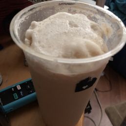 Nope that's not whipped cream.  That's a piece of ice the size of a fist.  Booooo!