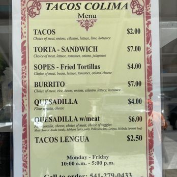 Tacos Colima - I saw their menu wasn't up so here it is. - Food Trucks Near Me Tacos Colima - I saw their menu wasn't up so here it is. - Food Trucks Near Me