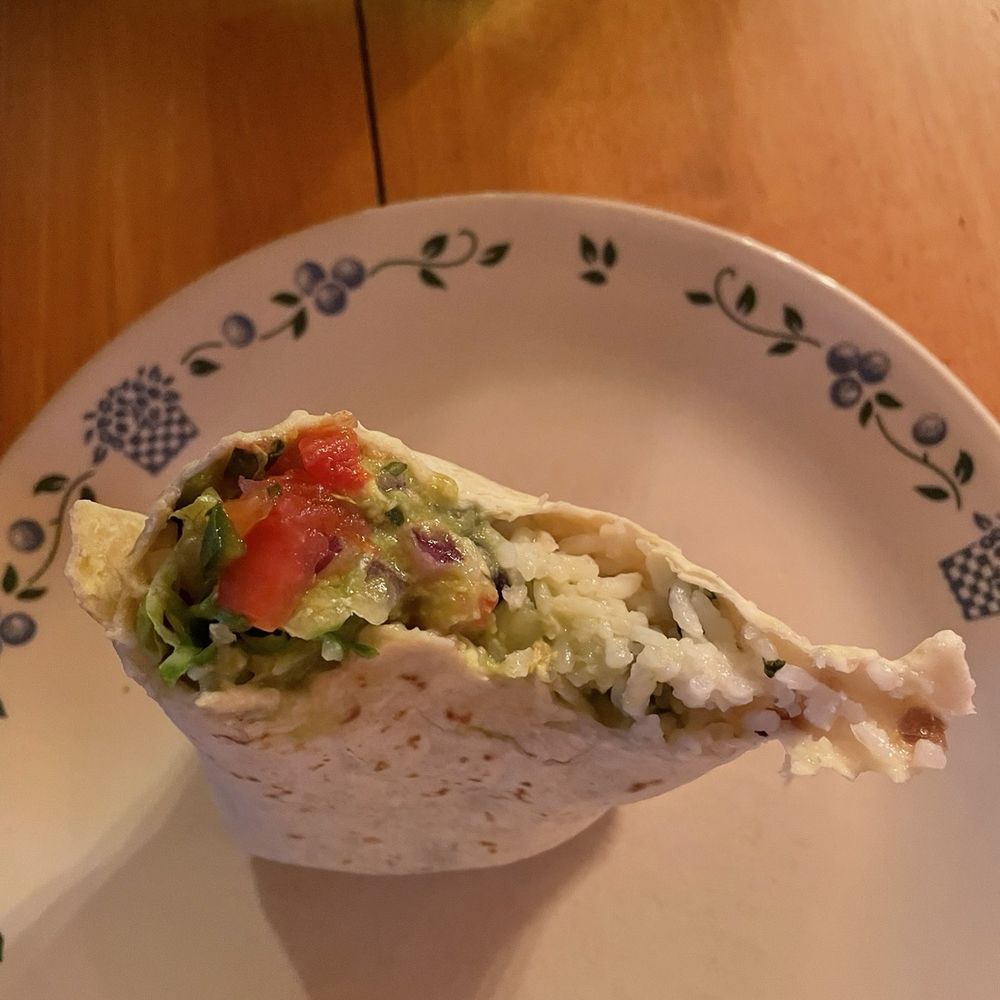 About half way eaten "Vegarritto" (vegan burrito)