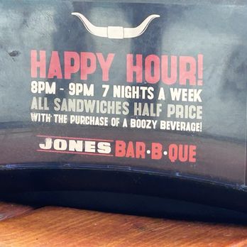 Jones Bar B Que - Napkin dispenser with Happy Hour advertising - Barbeque Near Me - Victoria, British Columbia Jones Bar B Que - Napkin dispenser with Happy Hour advertising - Barbeque Near Me - Victoria, British Columbia