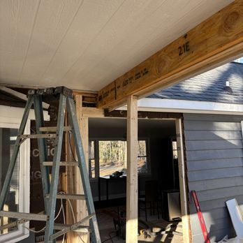 Above All Carpentry & Roofing - Added LVL and new framing for a new double sliding glass door - Roofing Near Me - Kannapolis, North Carolina Above All Carpentry & Roofing - Added LVL and new framing for a new double sliding glass door - Roofing Near Me - Kannapolis, North Carolina
