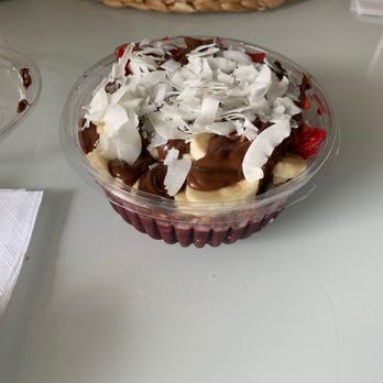 Tiki Bowls - Sunset Bowl ~ Açaí with bananas, granola, coconut flakes & Coco Nutella Bowl - Acai Bowls Near Me - Nutley, New Jersey Tiki Bowls - Sunset Bowl ~ Açaí with bananas, granola, coconut flakes & Coco Nutella Bowl - Acai Bowls Near Me - Nutley, New Jersey