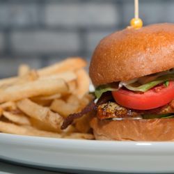 The Parkview - Chicken BLT - marinated grilled chicken, bacon, avocado, lettuce, tomato, garlic aioli, signature bun