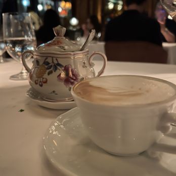 Carbone - Cappuccino and fancy sugar bowl - New American Near Me - Miami Beach, Florida Carbone - Cappuccino and fancy sugar bowl - New American Near Me - Miami Beach, Florida