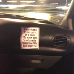 ACES Taxi Service - $3.00, 1st 1/9mile.. Then 25cents each add 1/9mile.. Waiting time $30/hr, (plus $3airport free when needed.)