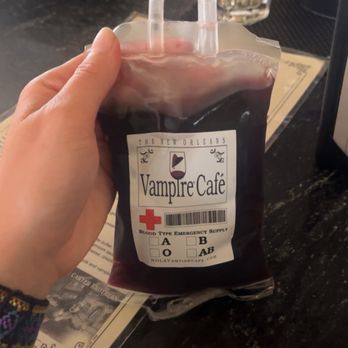 Vampire Cafe - Blood bag - Cafes Near Me - New Orleans, Louisiana