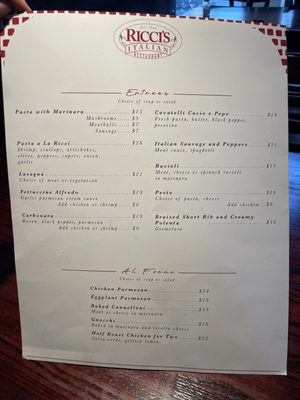 Menu photo 1 Ricci's Italian Restaurant Bellflower, CA