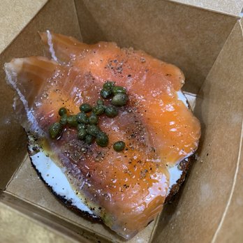 Tommy and Atticus - 1/2 of The Classic. No need for salt flakes. Capers were enough - Bakeries Near Me - Redondo Beach, California