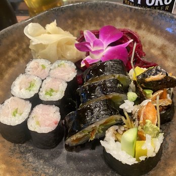 Junz - 8 Piece Spicy Yellow Tail Roll Salmon skin roll - Japanese Near Me - Parker, Colorado