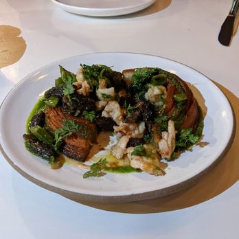 Dame - warm lobster tart with morels & green garlic $34 - Seafood Near Me - New York, New York
