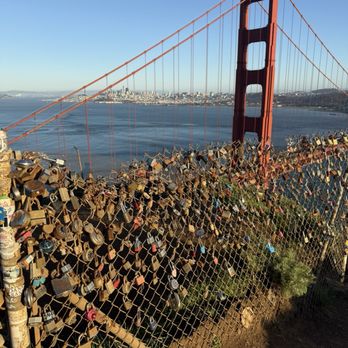 Battery Spencer - The last vantage point. Fence full of locks. - Landmarks & Historical Buildings Near Me - Sausalito, California