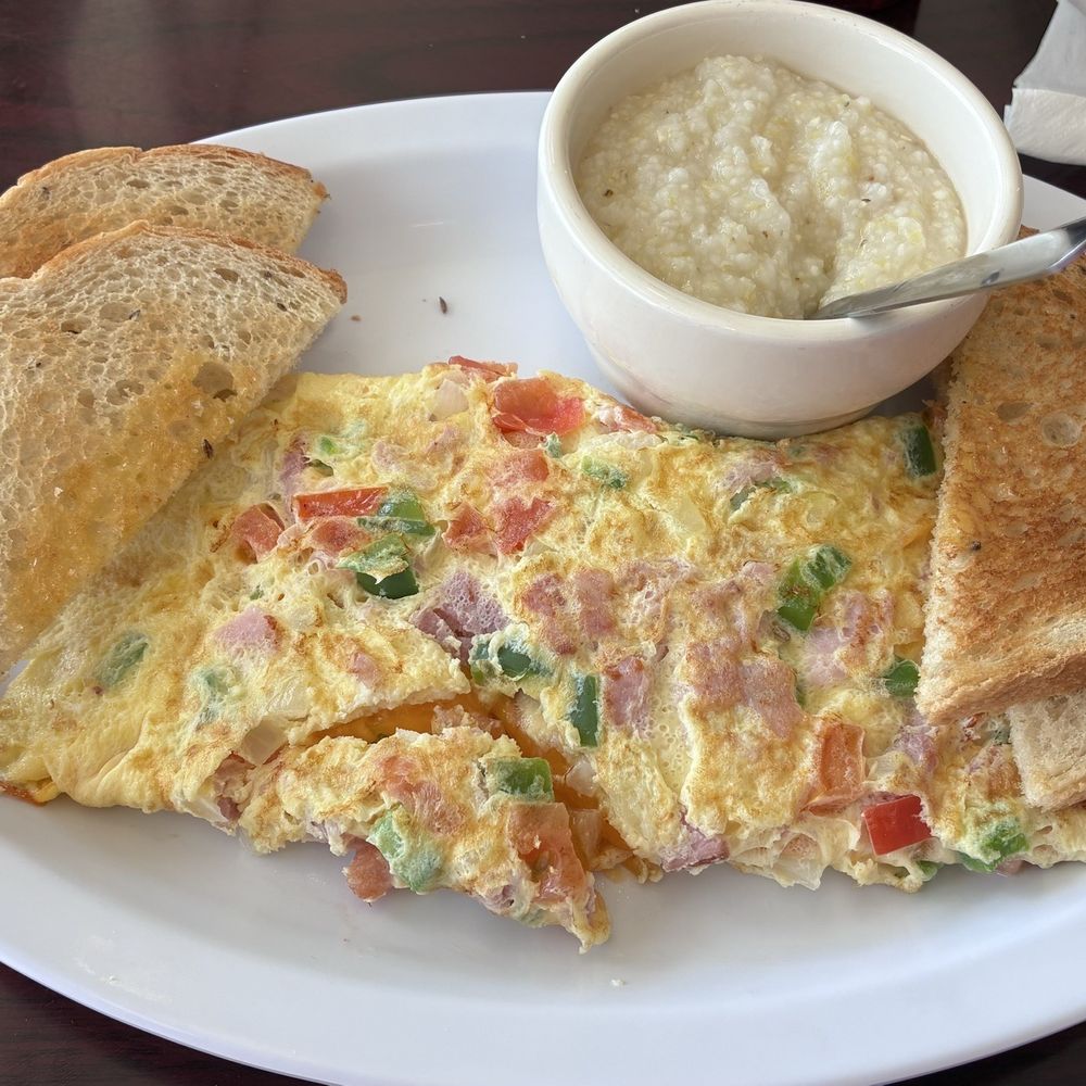 Vera's Kitchen - Spanish Omelette, Grits and Buttered Rye Bread . Simple and delicious! - Mexican Near Me - Monroe, North Carolina