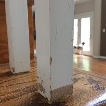 NewGen Restores - They did not tape around the spindles, causing stain marks everywhere. This was ignored. - Carpet Cleaning Near Me - Charlotte, North Carolina NewGen Restores - They did not tape around the spindles, causing stain marks everywhere. This was ignored. - Carpet Cleaning Near Me - Charlotte, North Carolina