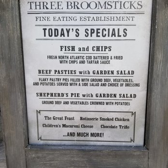Three Broomsticks - Specials - British Near Me - Orlando, Florida Three Broomsticks - Specials - British Near Me - Orlando, Florida