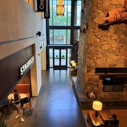 The Lodge - Sitting enjoying our Starbucks Americanos from 2nd floor table