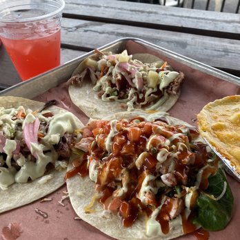 Fire-N-Smoke Wood Fired Kitchen - Adobo Pork Taco Spiced Brisket Taco Sriracha Turkey Taco - Barbeque Near Me - Troy, Illinois Fire-N-Smoke Wood Fired Kitchen - Adobo Pork Taco Spiced Brisket Taco Sriracha Turkey Taco - Barbeque Near Me - Troy, Illinois