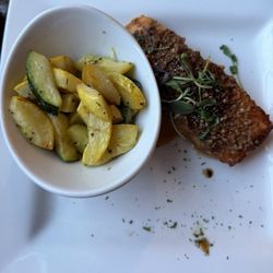 Venango Valley Inn & Golf Course - My pecan encrusted salmon w roasted yellow squash-delish & tender