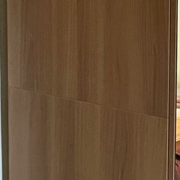 mismatched wood panels - top and bottom