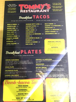 Menu photo 4 Tommy's Restaurant San Antonio, TX Menu photo 4 Tommy's Restaurant San Antonio, TX