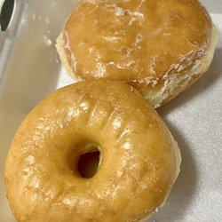 Donut Palace - Glazed Filled with white cream and a regular glazed donut