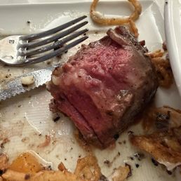 This was our medium rare steak AFTER being sent back to cook more;(