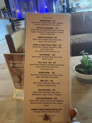 Menu photo 6 Desert Door Driftwood, TX